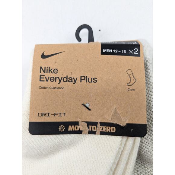 Nike Everyday Plus Undyed Cushioned Crew Socks 2pk - Men 12-15 - Picture 2 of 7